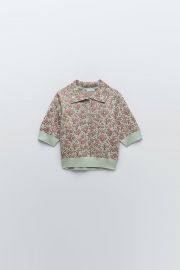 JACQUARD KNIT POLO at Zara